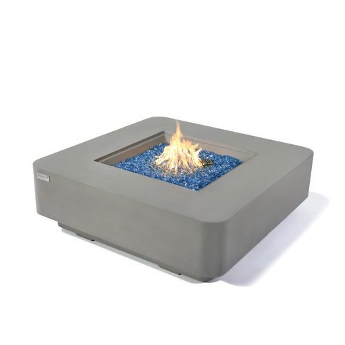 Braciere da giardino a gas - ELEMENTI PLUS - LUCERNE - ELEMENTI - in composito cemento vetro / quadrato