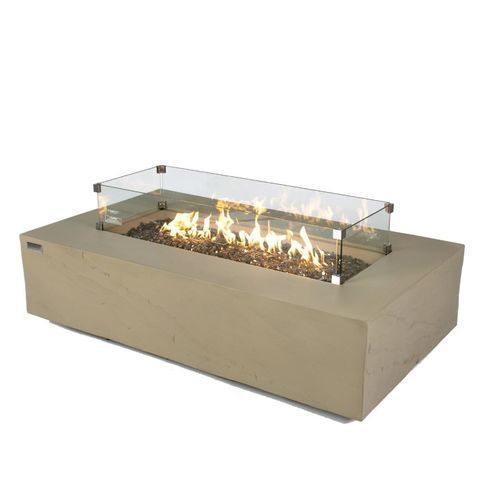 Braciere da giardino a gas - ELEMENTI PLUS - COLORADO - ELEMENTI - in calcestruzzo / rettangolare