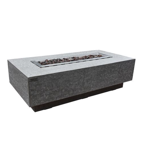 Braciere da giardino a gas - KINGSALE - ELEMENTI - in calcestruzzo / in vetro / rettangolare