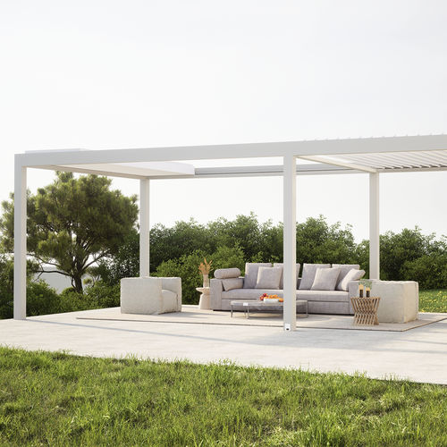 Pergola autoportante - RIPPLE - Lavia Outdoor Living Space - addossata / in alluminio / a lamelle orientabili