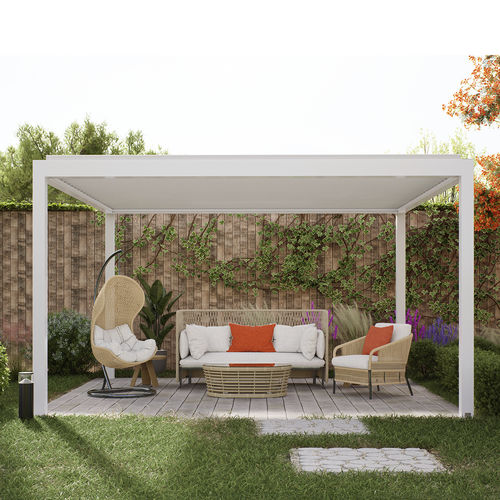 Pergola addossata - SEESAW - Lavia Outdoor Living Space - autoportante / in alluminio estruso / a lamelle orientabili