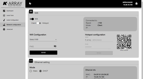 Software di gestione - WEB APP - K-array - audio / di controllo