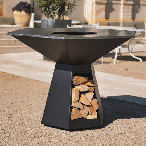 Braciere da giardino plancha - Grand banquet|150 - Hexagone - a legna / in acciaio / altre forme