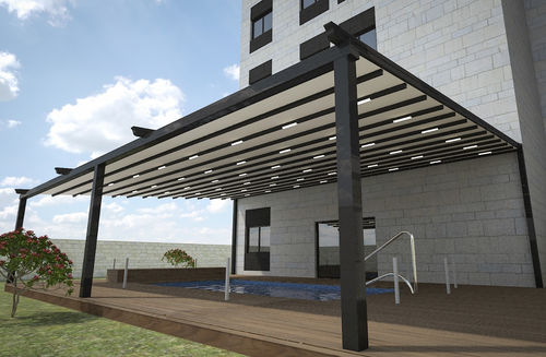 Pergola addossata - SMART COMBI - Smart Sky - in alluminio / in acciaio / a lamelle orientabili