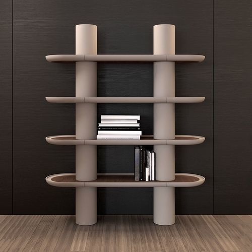 Scaffale contemporaneo - MINA - ULTRAMOBILI - in noce / in legno laccato opaco / luminoso a LED