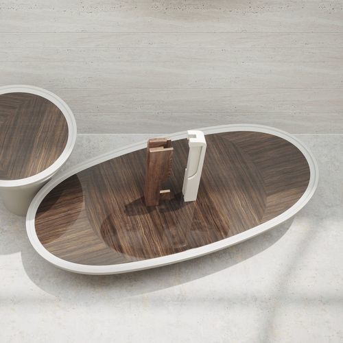Tavolino basso contemporaneo - ERACLE  - ULTRAMOBILI - in legno / in ceramica / in marmo