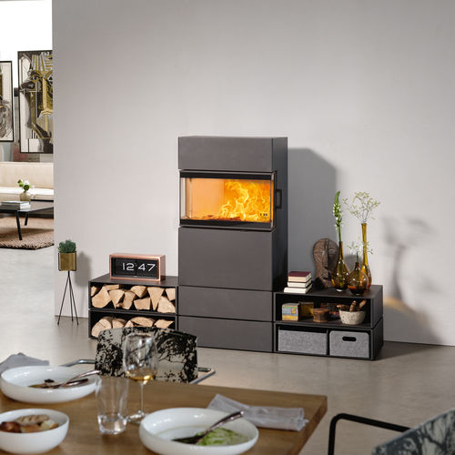 Stufa a legna - Dexter S3 - AUSTROFLAMM - 6 kW / da appoggio / a 3 facce