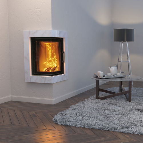 Focolare chiuso a legna - 38X38X57 K 2.0 - AUSTROFLAMM - ad angolo / in metallo / in vetro