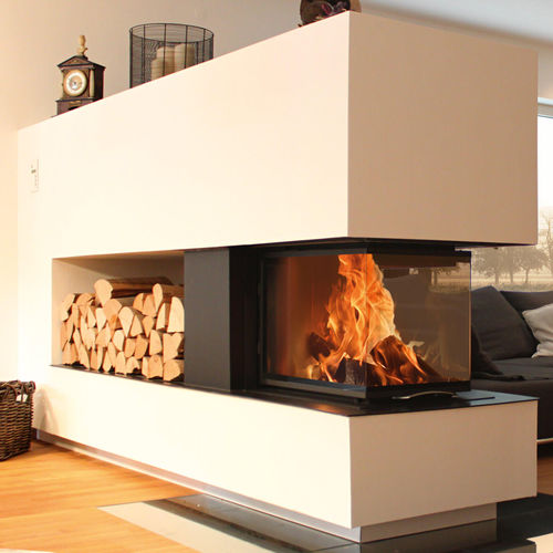 Focolare chiuso a legna - 48x72x51 S3 2.0 - AUSTROFLAMM - a 3 facce / in metallo / in vetro