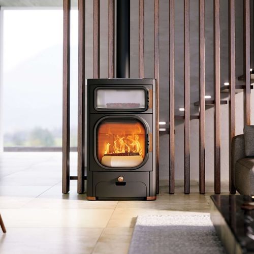 Stufa a legna - HEIDI BACK 2.0 - AUSTROFLAMM - 7 kW / da appoggio / contemporanea