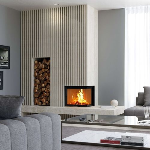 Focolare chiuso a legna - 63x40x51 S 2.0 - AUSTROFLAMM - ad angolo / in metallo / in vetro