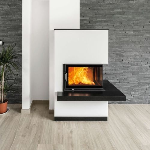 Focolare chiuso a legna - 63x40x42 K 2.0 - AUSTROFLAMM - ad angolo / in metallo