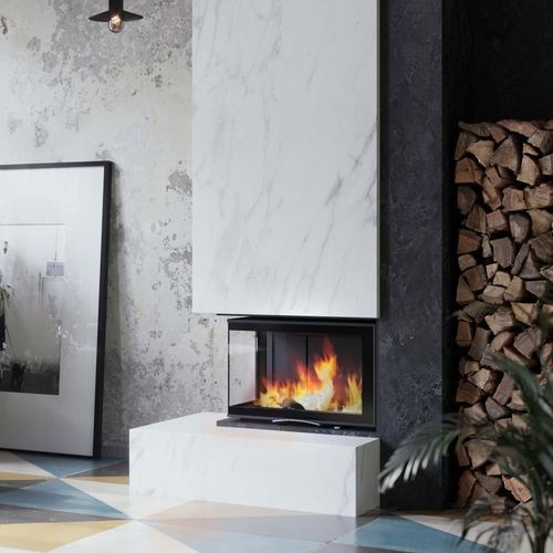 Focolare chiuso a legna - 63x40x42 S 2.0 - AUSTROFLAMM - ad angolo / in metallo / in vetro