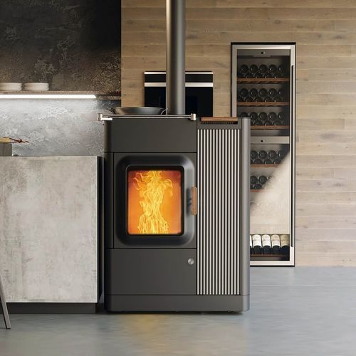 Stufa ibrida - MO DUO COOK - AUSTROFLAMM - a legna / a pellet / mista