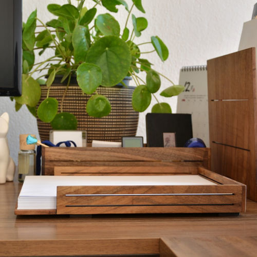 Organizzatore per ufficio in noce - 3L374 - WOODSAKA KFT.