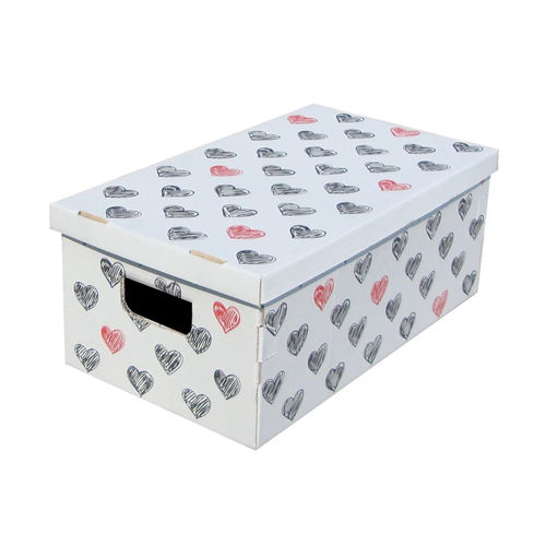 Contenitori portaoggetti in cartone - Unduetre Love - Lavatelli S.r.l. - con coperchio
