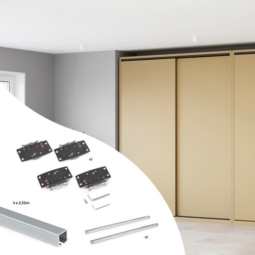 Sistema scorrevole in plastica - 6213662 - Emuca SA - in alluminio / per porta di armadietto / per uso residenziale