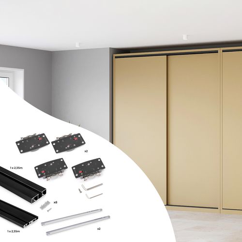 Sistema scorrevole in plastica - 6213714 - Emuca SA - in alluminio / per porta di armadietto / per uso residenziale