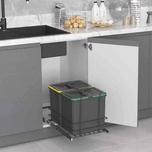 Portarifiuti da cucina - 8133723 - Emuca SA - per raccolta differenziata / in acciaio / in plastica