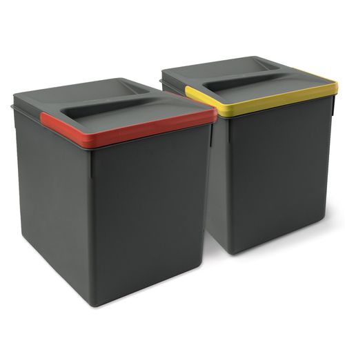 Portarifiuti da cucina - 8198223 - Emuca SA - in plastica / con coperchio / da interno