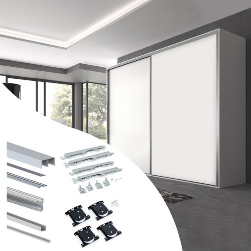 Sistema scorrevole in alluminio - 6030962 - Emuca SA - per porta di armadietto / per uso residenziale