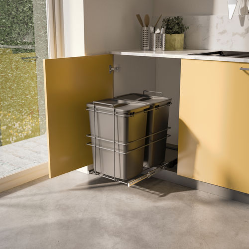 Portarifiuti da cucina - 8132123 - Emuca SA - per raccolta differenziata / in plastica / con coperchio