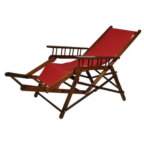 Chaise longue vintage - Adirondacktribute - in tessuto / in teak / in faggio