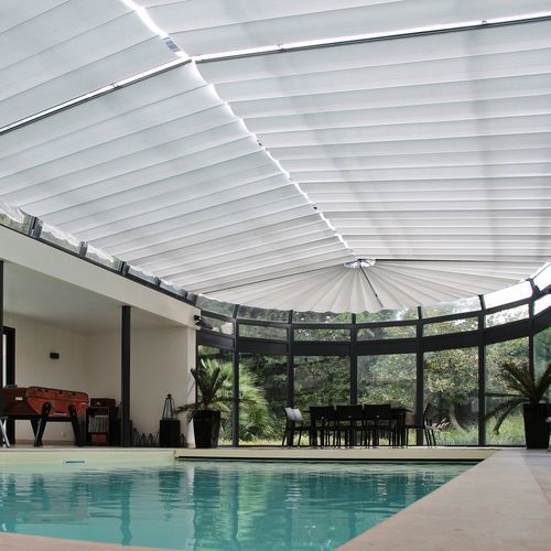Tenda avvolgibile anticalore - HABANIKO - REFLEX'SOL - plissettata / per veranda / per tetto vetrato