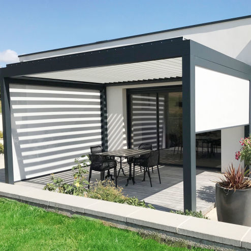 Tenda avvolgibile verticale a rullo - SI TECH INDUSTRIE - per pergola / in tessuto spalmato PVC / in fibra di vetro
