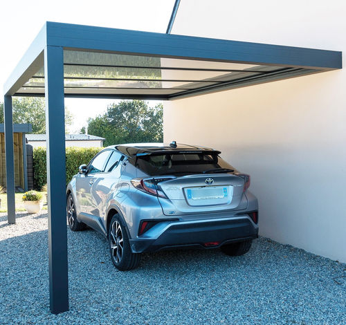 Tettoia per posto-auto su misura - carport - SI TECH INDUSTRIE - in alluminio / in vetro / 1 posto