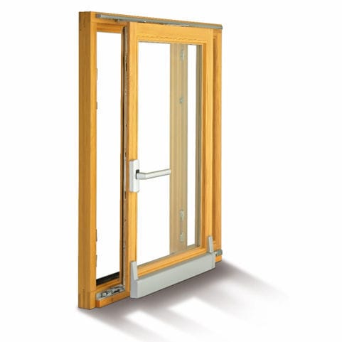 Vetrata scorrevole a vasistas - Translation - BADER MENUISERIE - in legno lamellare / a 2 ante / destra
