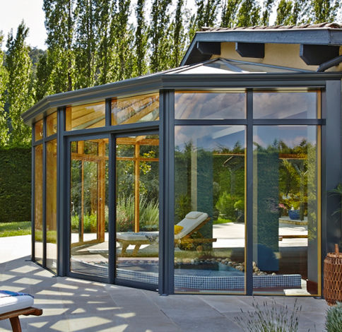 Veranda in alluminio - ESPACE - MEO - in rovere / in picea / tuttovetro