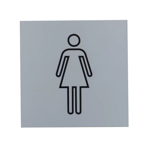 Pittogramma per porte con porte - F - Bilcocq-Duval - in alluminio anodizzato / da incollare / per servizi sanitari