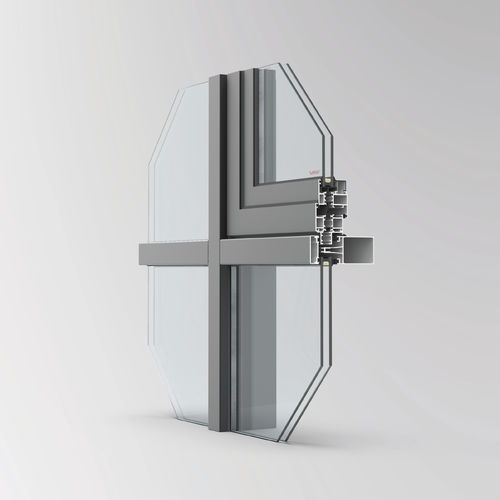 Sistema di facciata in alluminio - EF 50 - SARAY ALUMINYUM - in vetro / isolante / modulare