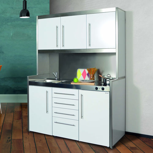 Mini cucina compatta - SL-D - Stengel Steel Concept GmbH - in acciaio inossidabile spazzolato / in acciaio inossidabile lucido / con piastra di cottura