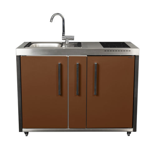 Mini cucina piccola - MO 120 A - Stengel Steel Concept GmbH - in acciaio inossidabile / con impugnature / mobile