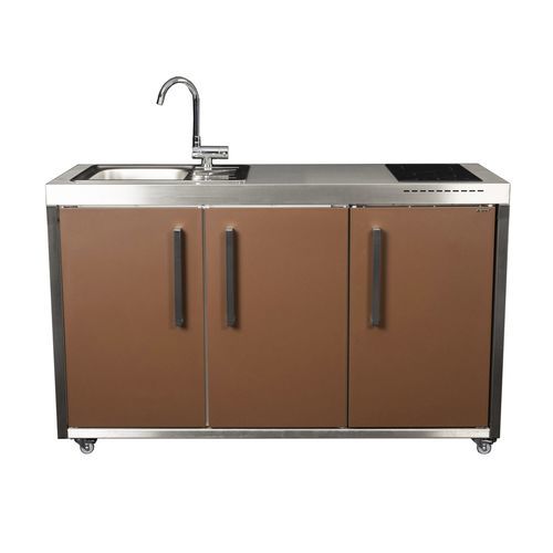 Mini cucina piccola - MO 150 - Stengel Steel Concept GmbH - in acciaio inossidabile spazzolato / in acciaio inossidabile lucido / con impugnature