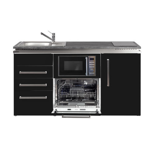 Mini cucina piccola - MDGSMS3 160 - Stengel Steel Concept GmbH - in acciaio inossidabile / con piastra di cottura / con impugnature
