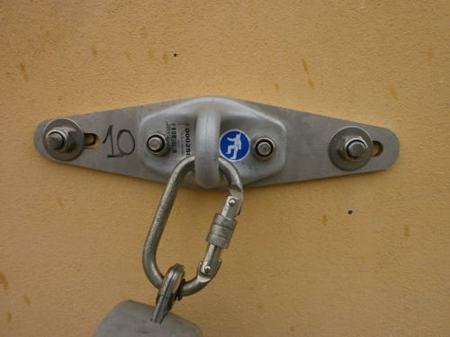 Punto di ancoraggio in alluminio - SICURPAL SRL - in acciaio inossidabile / di sicurezza
