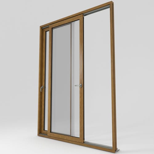 Vetrata scorrevole - CM80 - CASTES INDUSTRIES SAS - in alluminio / in legno / con struttura in legno