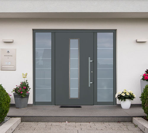 Porta in alluminio - KAT Séries - Groke Türen GmbH - d'ingresso / in legno / in vetro