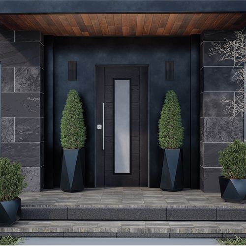 Porta d'ingresso - Helios GLASS  - GRUPPO PRIMAVERA SRL - in vetro / in acciaio galvanizzato / in fibra di vetro