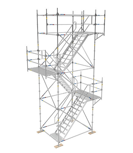 Scala a U - AFIX FRANCE SA - con gradini in metallo / con struttura in metallo / per cantiere