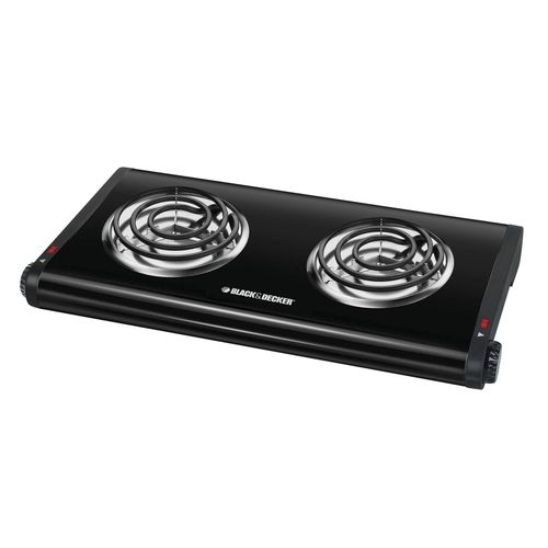 Piano cottura elettrico - DB1002B - Black & Decker - 2 fuochi / da appoggio / portatile