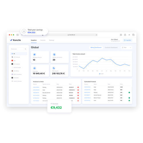 Software di calcolo - AI - Koncile - di analisi / di gestione dati / di stima dei costi