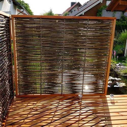 Rete frangivista a lamelle - Gartenfrosch GmbH - in larice / in vimini / aspetto legno