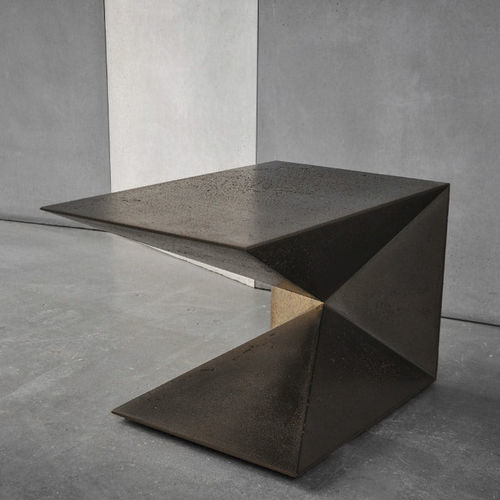Tavolo d'appoggio contemporaneo - TEKTON - izanami GbR - in calcestruzzo / con supporto in calcestruzzo / con base centrale