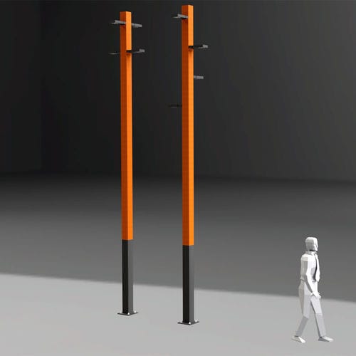 Lampione urbano - MDR.ALLUMETTE-FX1 - IDELNOR - contemporaneo / in acciaio galvanizzato / in legno