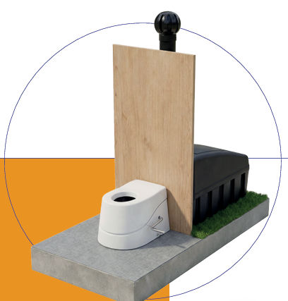 Toilette pubblica a secco - SANIKIT-IN - SANISPHERE - in legno / semplice / in kit