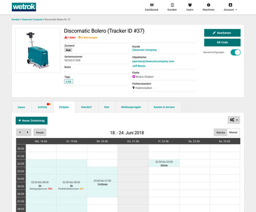 Software di monitoraggio - Connect  - Wetrok - di project management / di gestione dati / di controllo